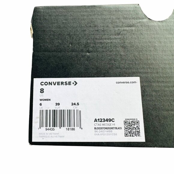 ✨✨Converse Chuck Taylor All Star Wedge Leather 8 Womens Shoes Burgundy A12349C - Picture 8 of 12